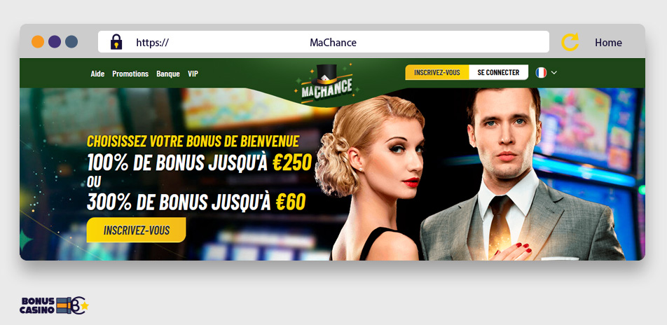 Image : Page d'accueil de MaChance casino en ligne